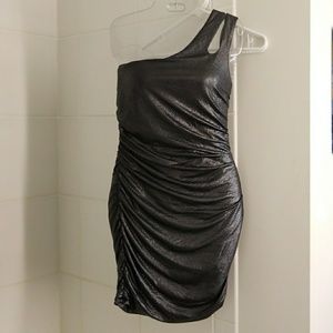 bebe Black One-Shoulder Mini Dress